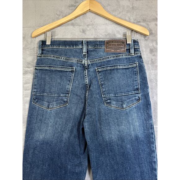 Devil Dog Jeans Mens 30x30 Blue Slim Tapered Sanforized Denim 29" Inseam - Picture 6 of 15